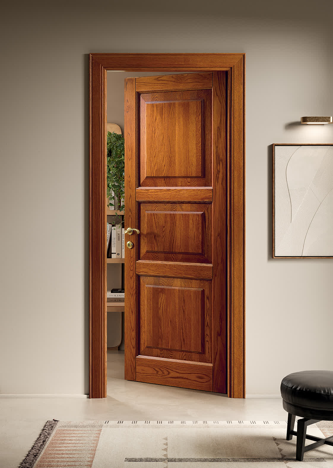 110 e lode Porta battente 110 e Lode modello 3B finitura rovere brandy Maniglia 110 e Lode Barocco Ottone 110 e lode Porta battente 110 e Lode modello 3B finitura rovere brandy Maniglia 110 e Lode Barocco Ottone
