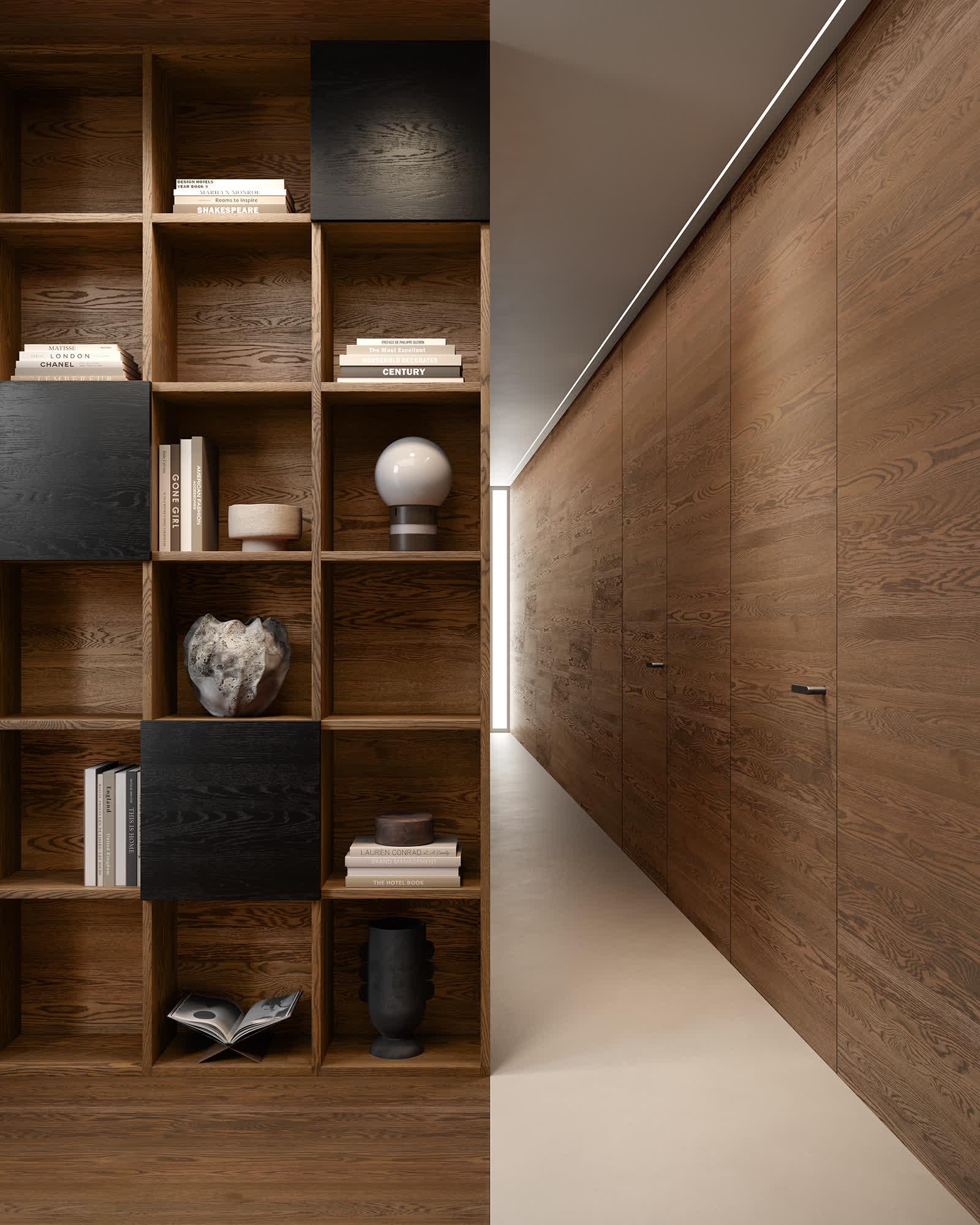 ADV Libreria Rovere Terra e Nero Profondo maniglia Pure Nera ADV Libreria Rovere Terra e Nero Profondo maniglia Pure Nera