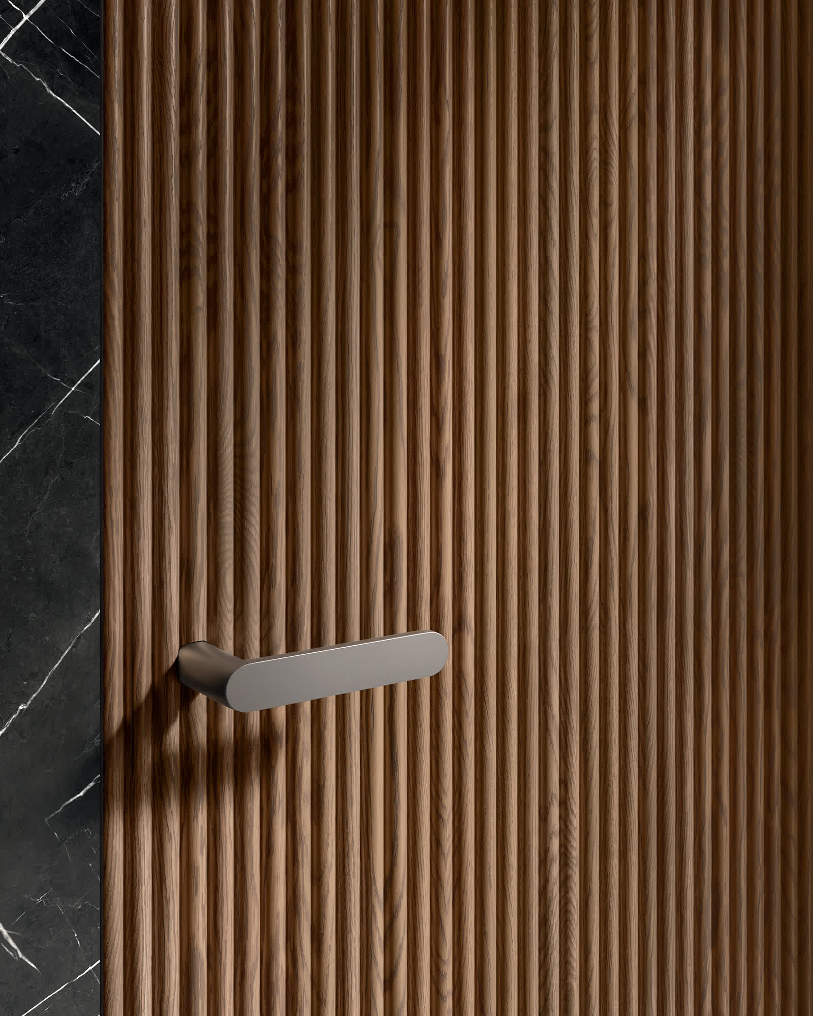 BOISERIE Comp Porta battente Filomuro con Segno Onda Rovere Terra PART