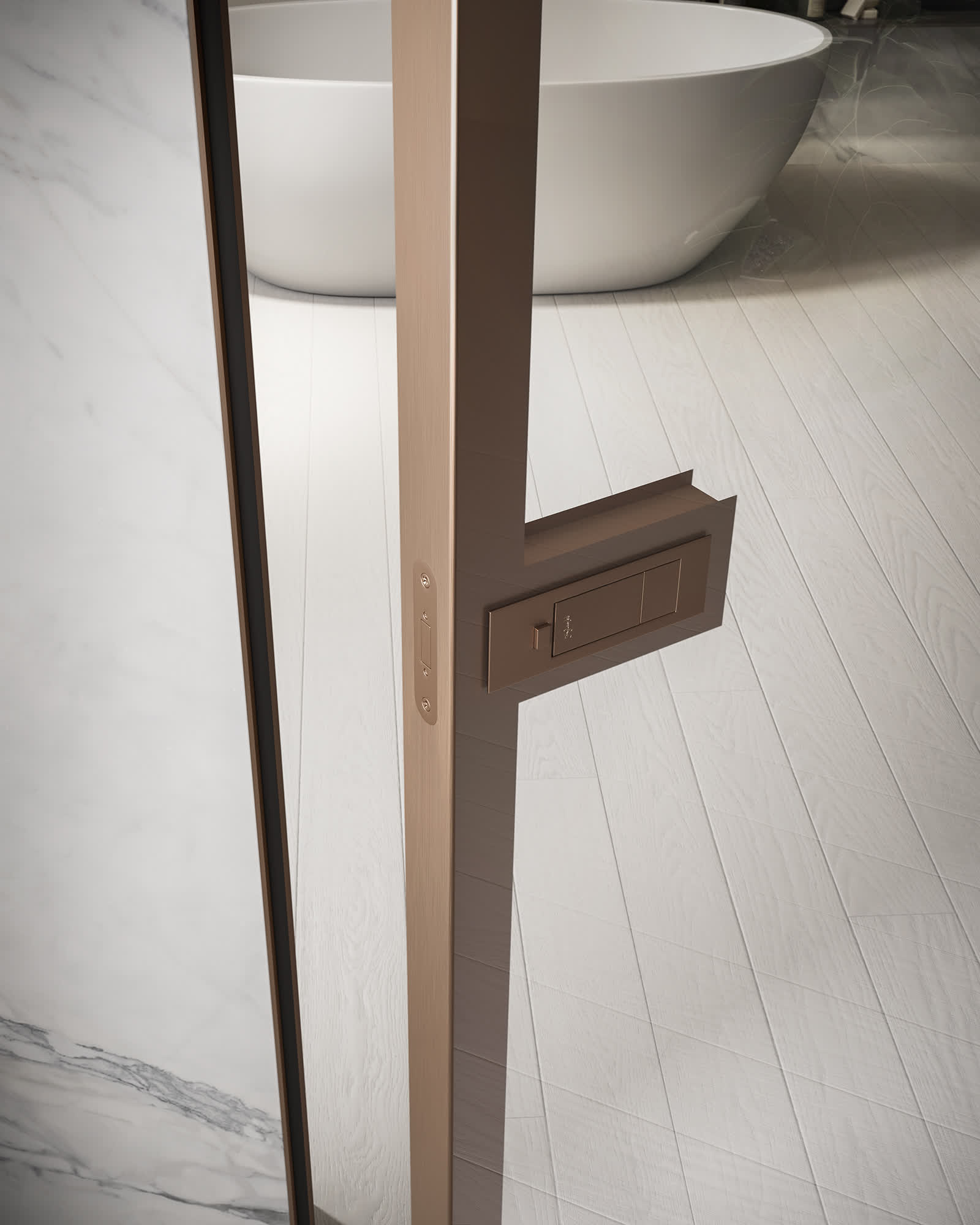 Bisystem EVE ROSE verticale Rovere bianco Marmo Borghini Grey 125x300 PART