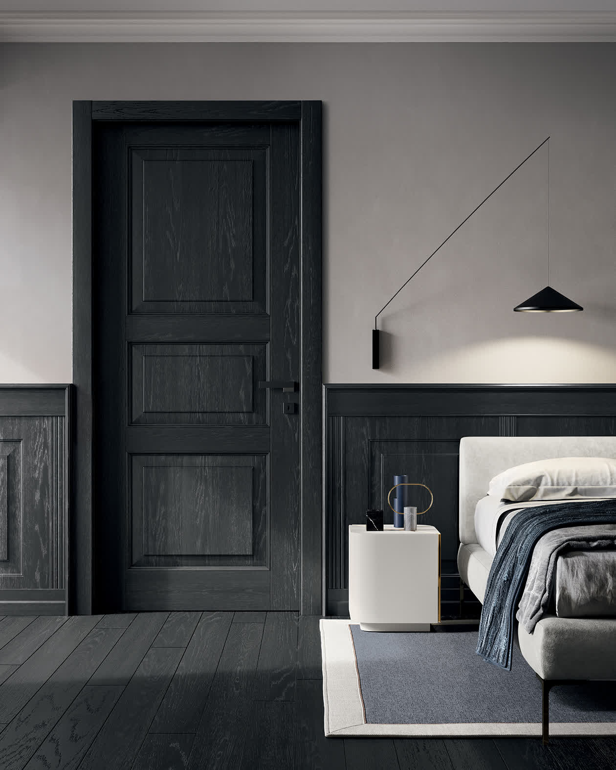 Boiserie 110 e lode Porta Parquet ROVERE NERO set