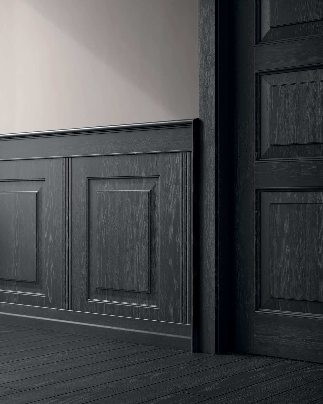 Boiserie 110 e lode Porta Parquet ROVERE NERO PART 01