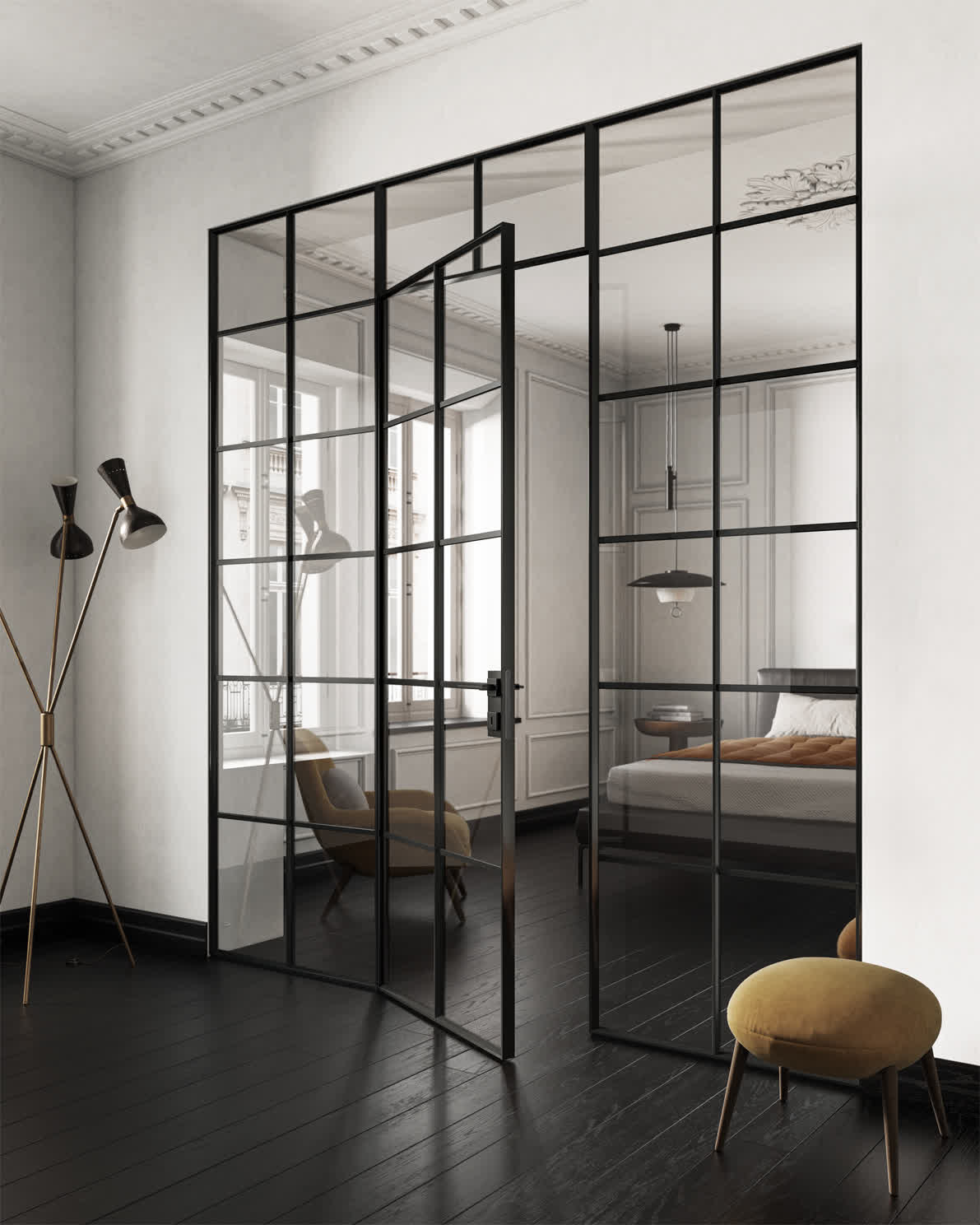 G LIKE VETRINA Cross con sopraluce Rovere nero