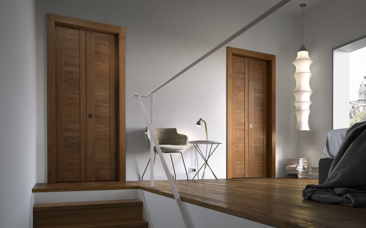 Immagine ambientata scala porta chiusa