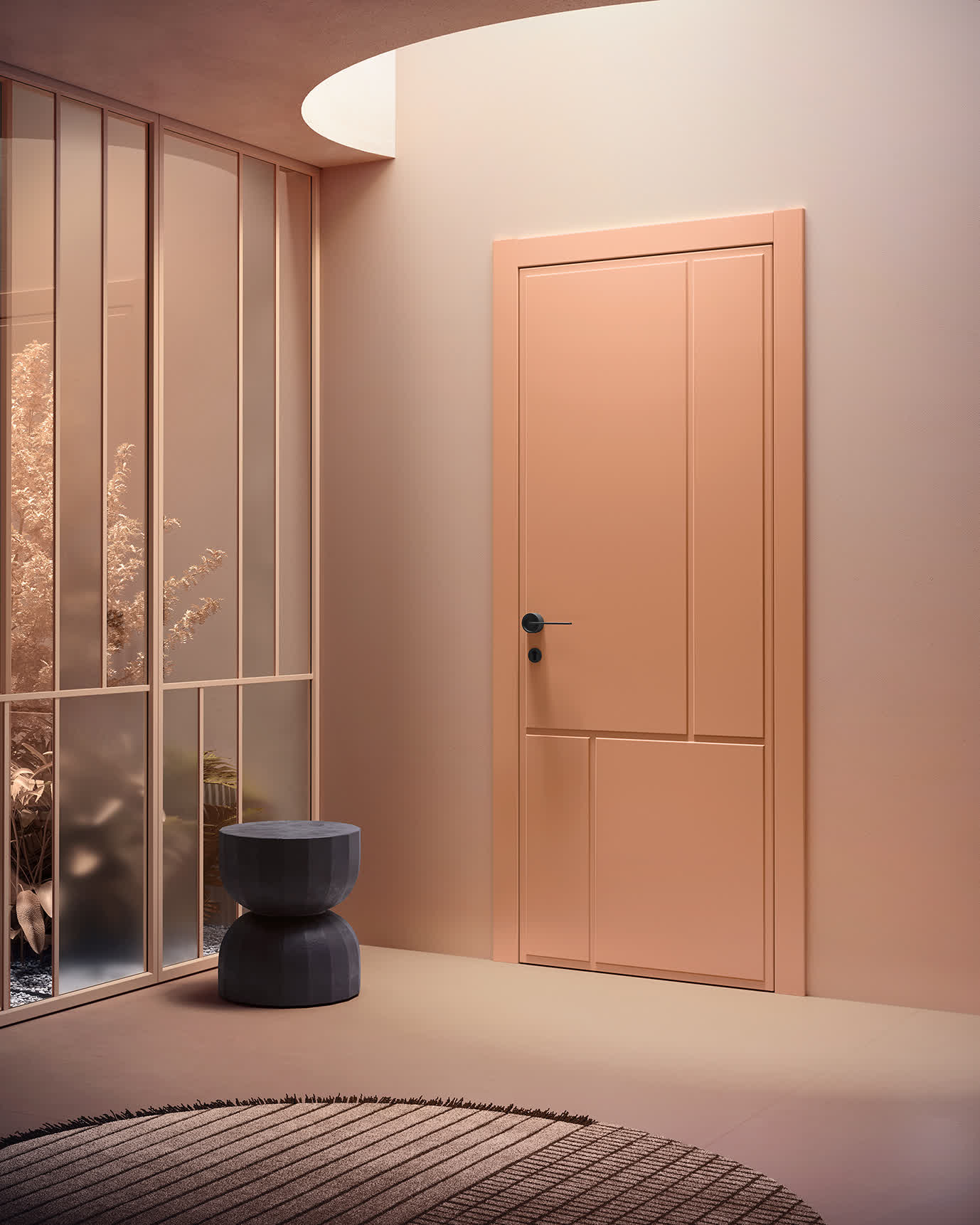 NOI Noa 4Q Maniglia Timeless Nera Vestina 6V Vetro Bianco PantonePeach ADV