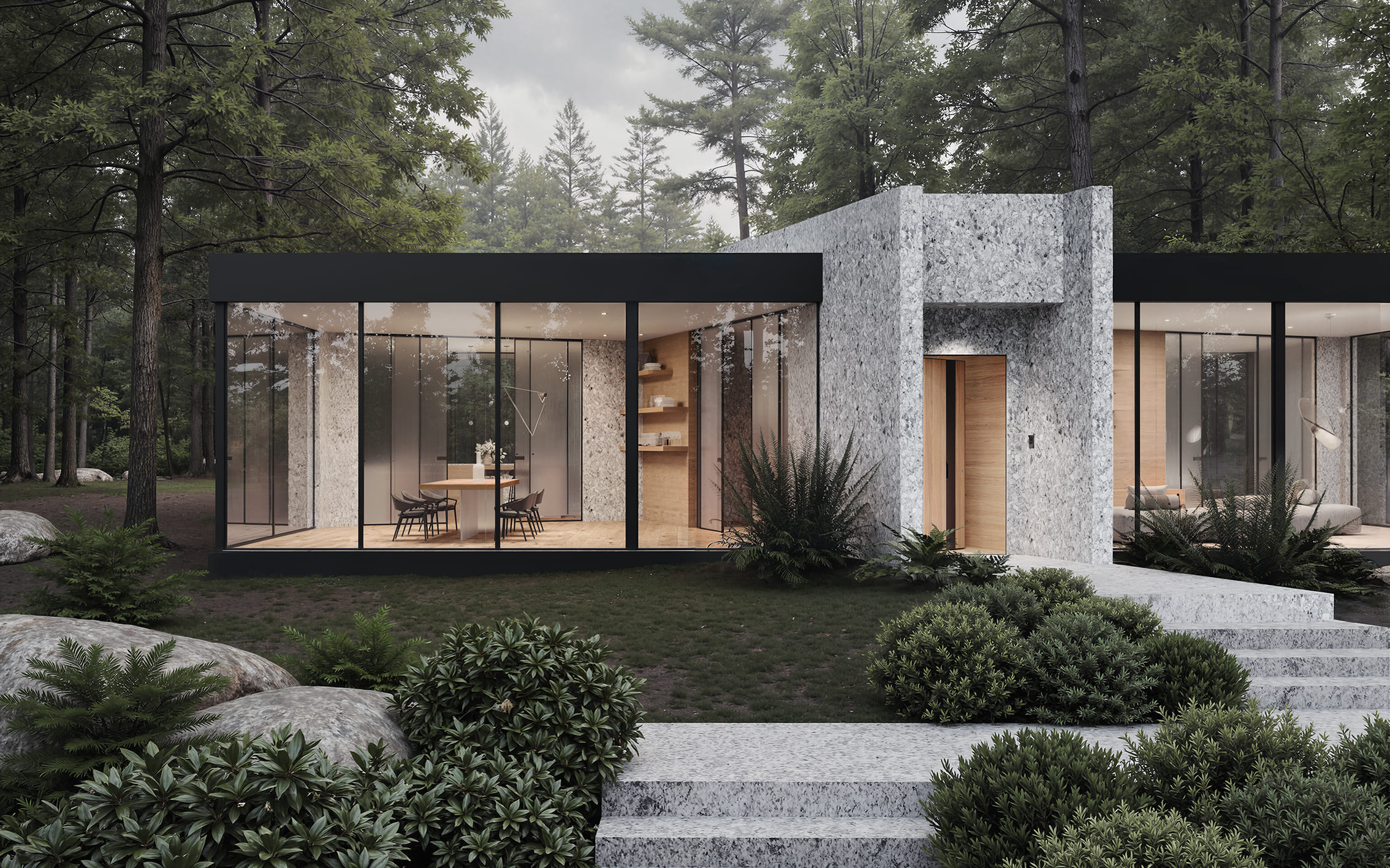 esterno glass house