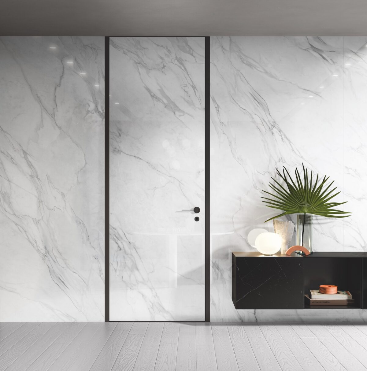 Garofoli Boiserie Liscia a tutta altezza in vetro Marmo Borghini Grey e1639408485461 Garofoli Boiserie Liscia a tutta altezza in vetro Marmo Borghini Grey e1639408485461