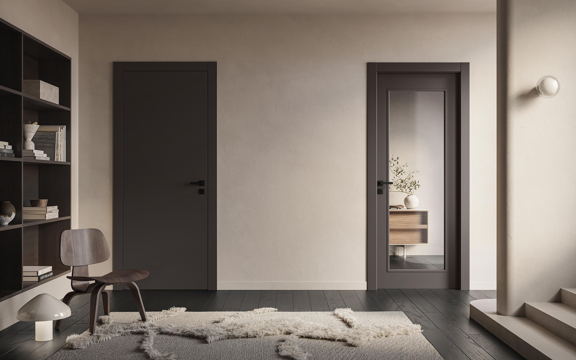 Porte a battente interne nero caldo in laminato Gidea Garofoli