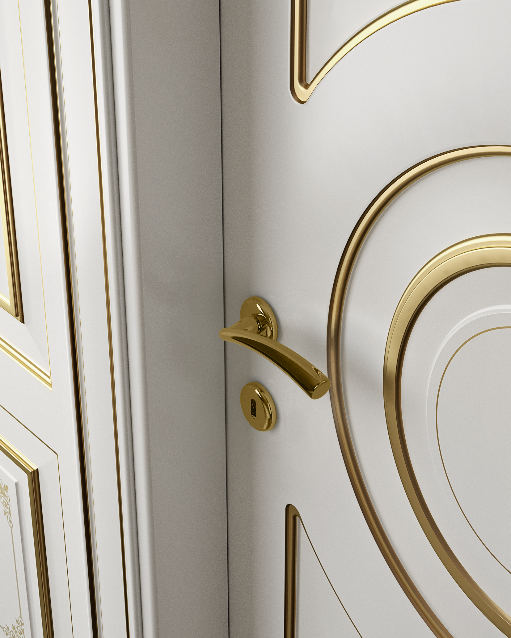 Porta laccata foglia oro