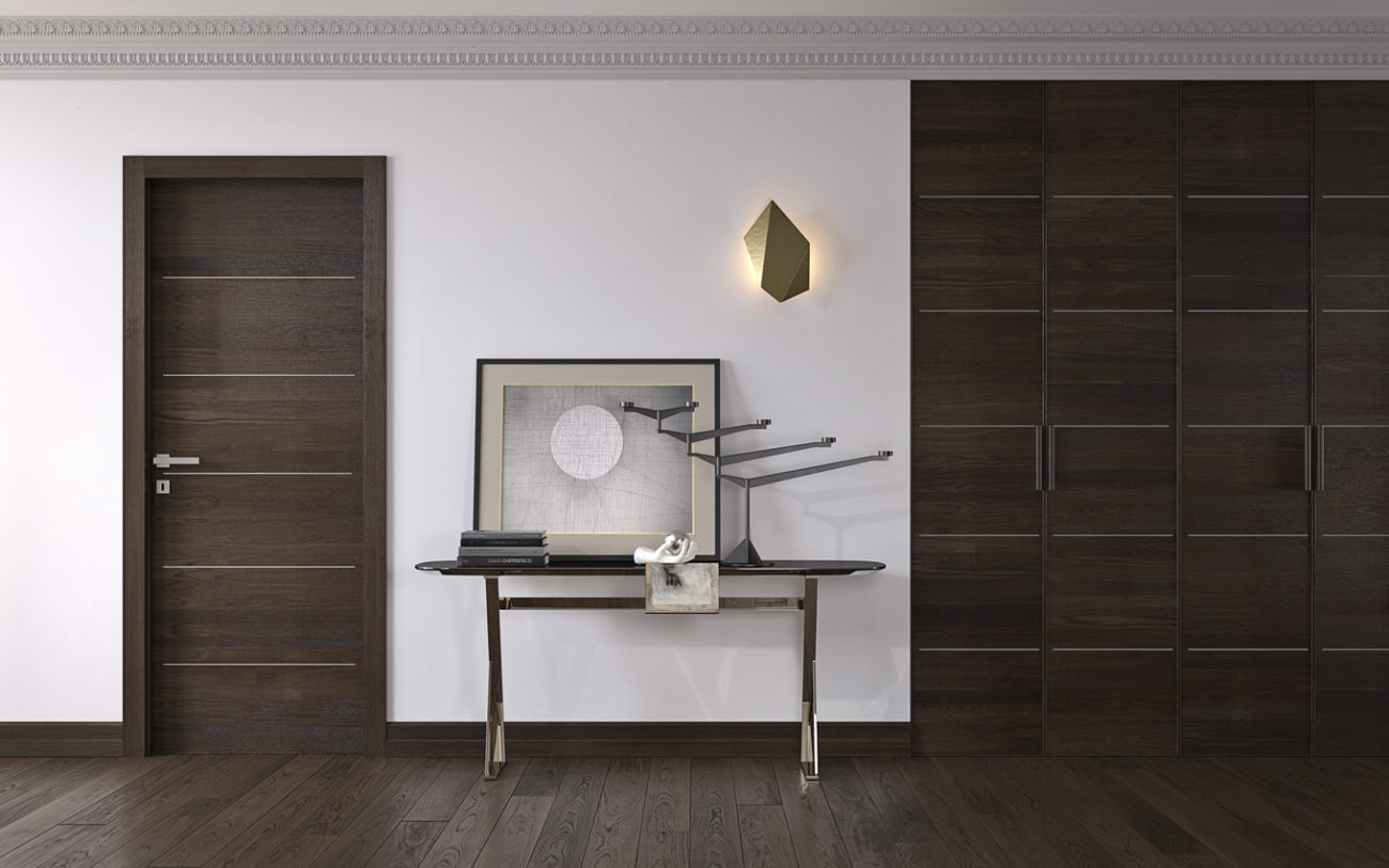 Porta in legno con armadio